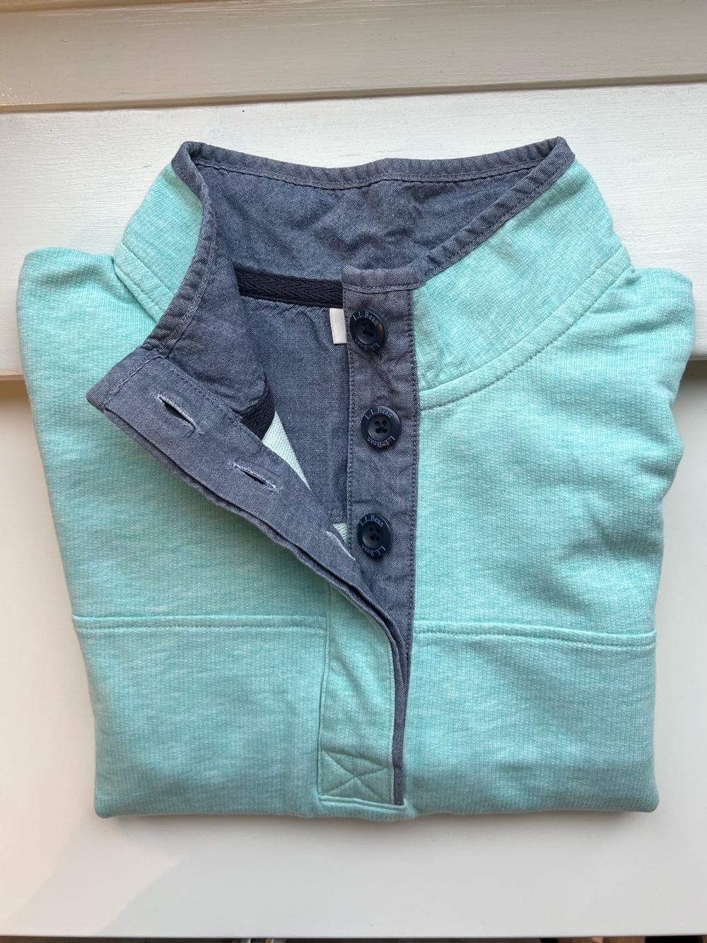 LL Bean 100% Cotton Henley Pullover
